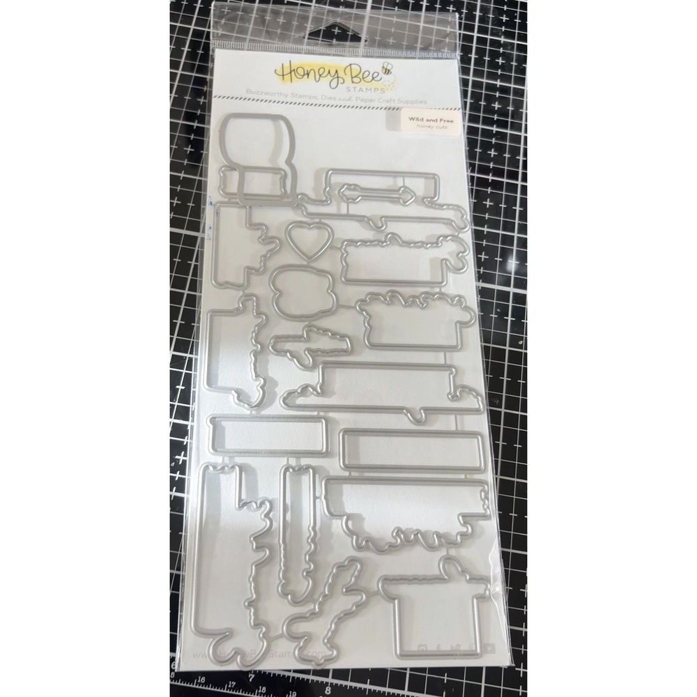 Honey Bee Stamps Wild and Free Honey Cuts Die Set Retired Metal Cutting Dies New